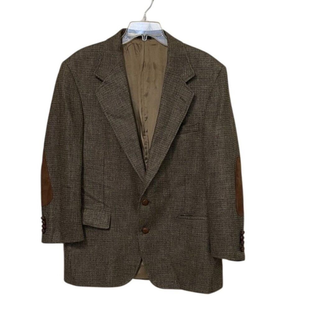 Gordon Thomas Vintage Tweed Houndstooth Two Button Blazer Mens Size 44S? Career